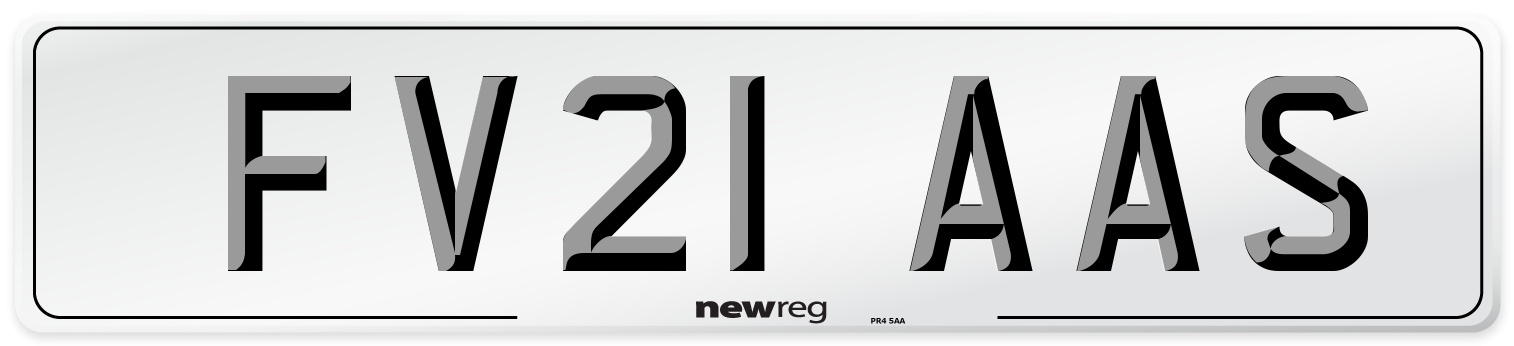 FV21 AAS Number Plate from New Reg
